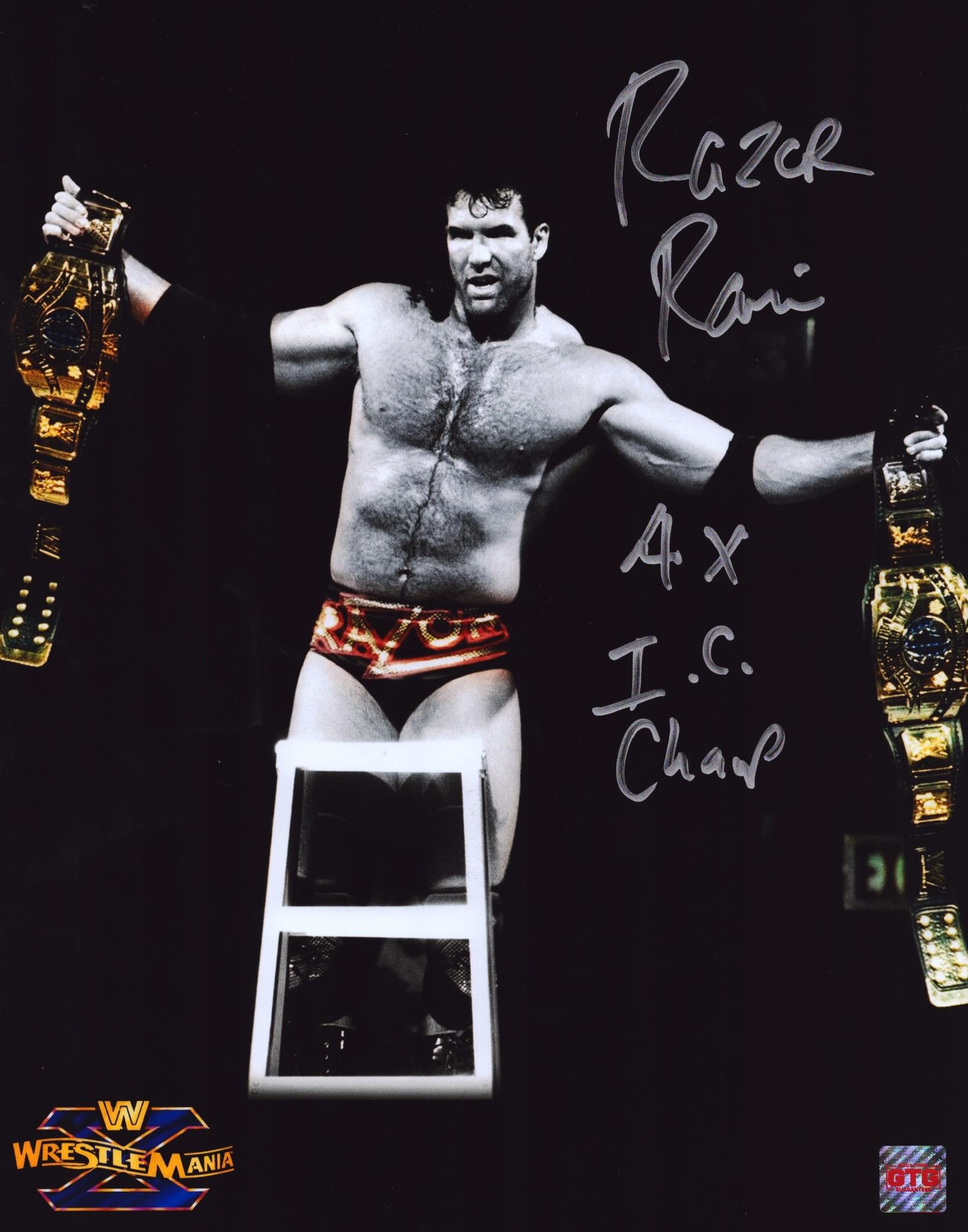 Booker T Razor Ramon Portrait Razor Ramon signed 11x14 Photo – Signed By Superstars