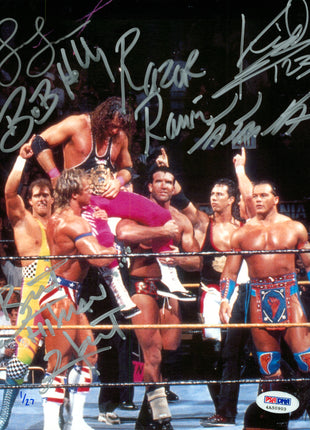 123 Kid, Razor Ramon, Lex Luger, Bret Hart, Bob Holly & Tatanka multi-signed 8x10 Photo (w/ PSA)