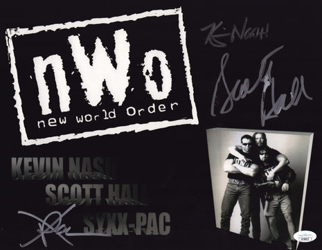 Kevin Nash, Scott Hall & X-Pac triple signed 11x14 Photo (w/ JSA)