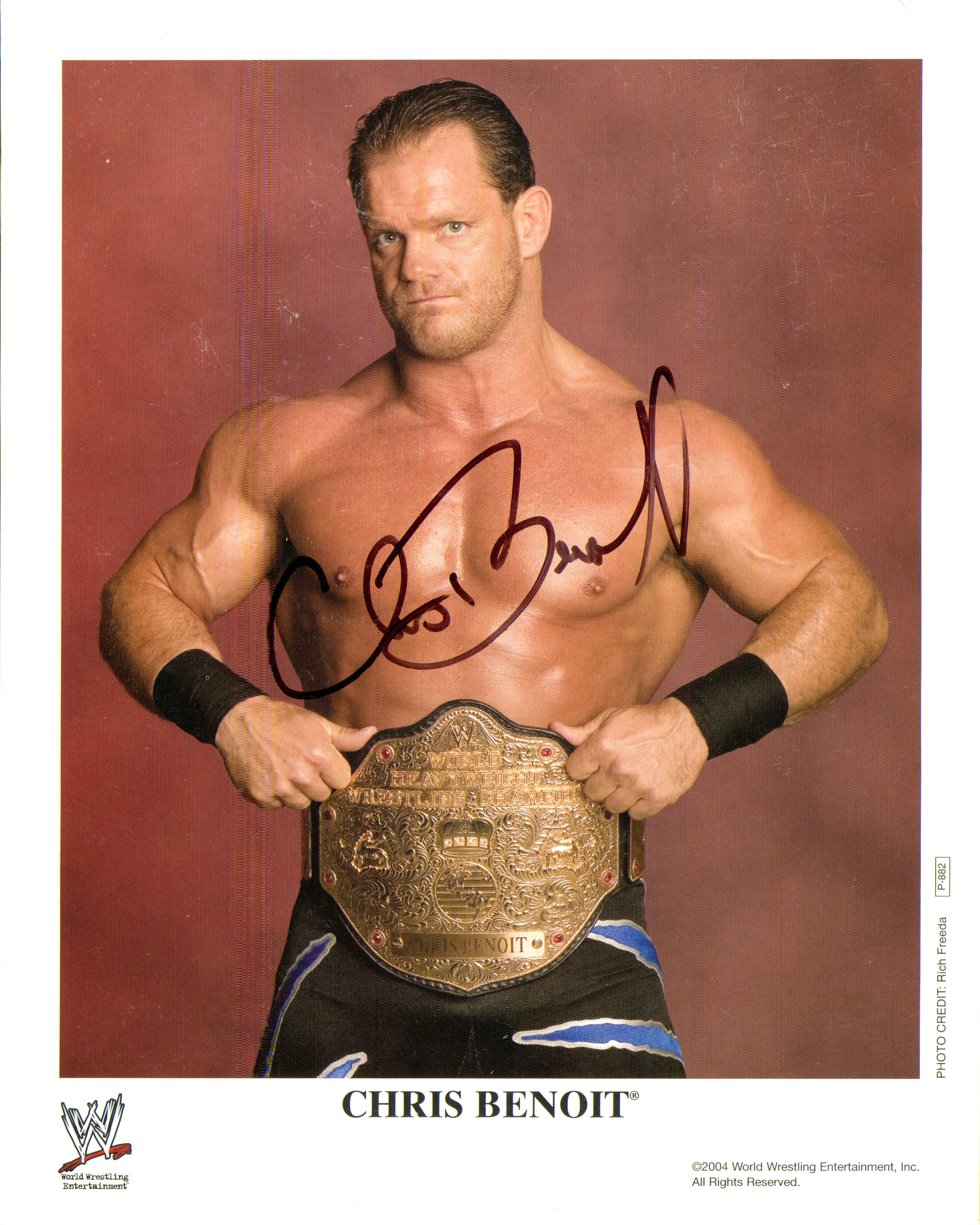 Chris Benoit Signed 8x10 Photo – Signed By Superstars