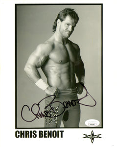 Chris Benoit signed 8x10 Photo (w/ JSA) – Signed By Superstars