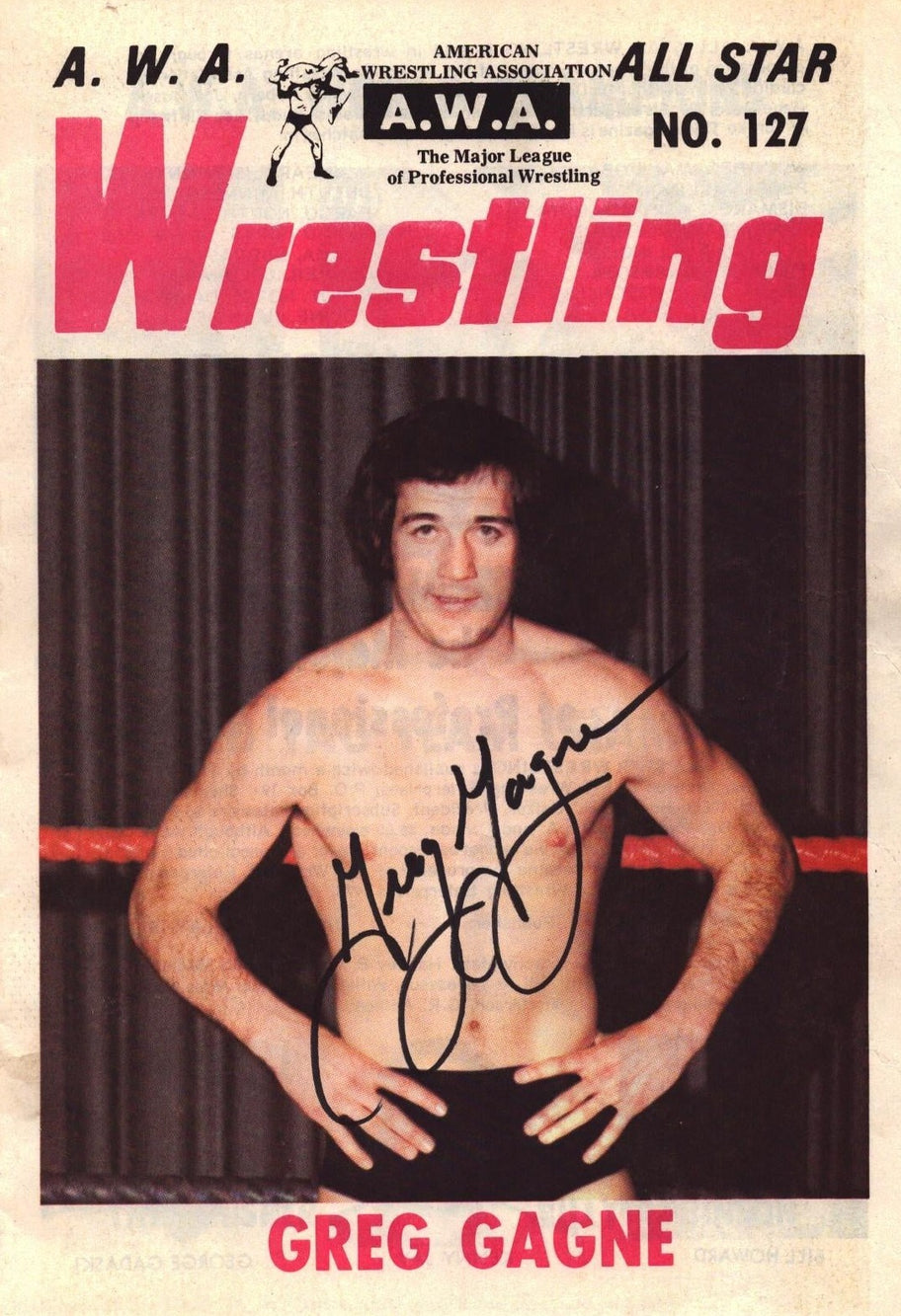 Greg Gagne signed AWA Program No. 127 – Signed By Superstars