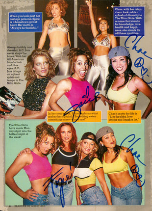 Nitro Girls - Chae, Spice & Fyre triple signed Magazine Page