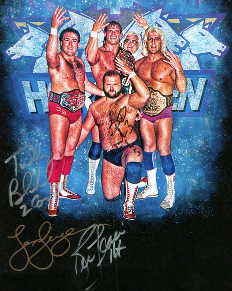 Ric Flair, Arn Anderson, Lex Luger, Tully Blanchard & JJ Dillon multi-signed 8x10 Photo