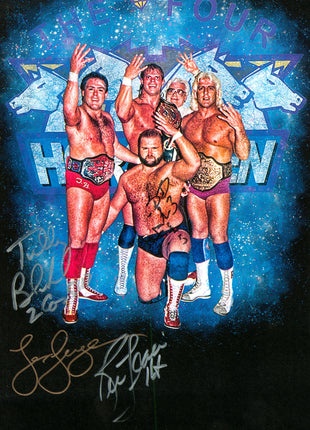 Ric Flair, Arn Anderson, Lex Luger, Tully Blanchard & JJ Dillon multi signed 11x14 Photo