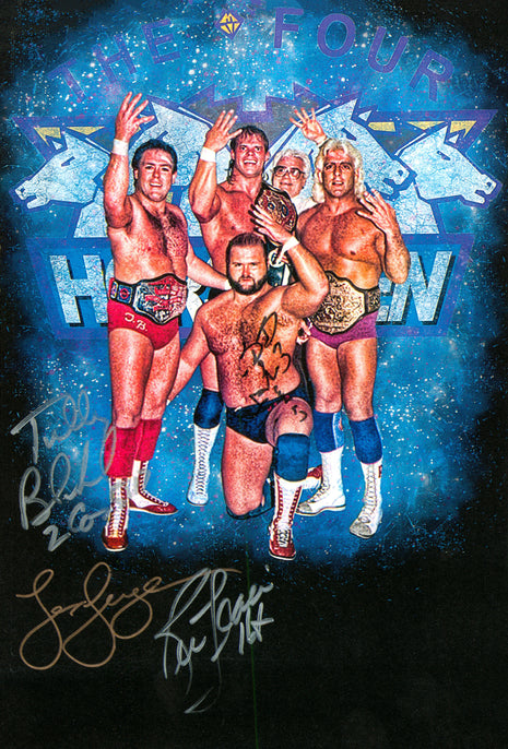 Ric Flair, Arn Anderson, Lex Luger, Tully Blanchard & JJ Dillon multi-signed 11x14 Photo