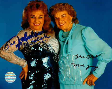 Fabulous Moolah & Mae Young dual signed 8x10 Photo