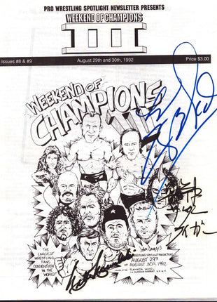 Jushin Liger, Killer Kowalski & Larry Zybysko triple signed Weekend Of Champions 3 Program