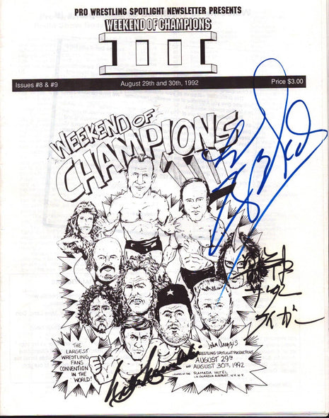 Jushin Liger, Killer Kowalski & Larry Zybysko triple signed Weekend Of Champions 3 Program