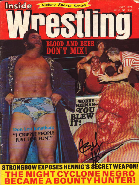 Bobby Heenan signed Inside Wrestling Magazine (July 1974)