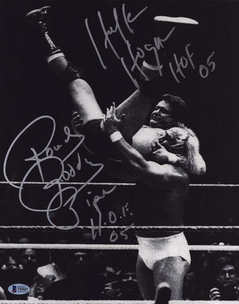 Rowdy Roddy Piper & Hulk Hogan dual signed 11x14 Photo (w/ Beckett)
