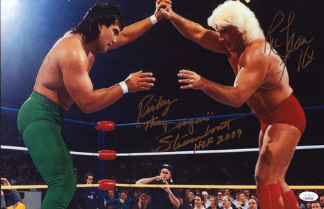 Ric Flair & Ricky Steamboat dual signed 11x17 Photo (w/ JSA)