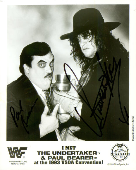 Undertaker & Paul Bearer dual signed 8x10 Photo