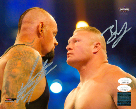 Undertaker & Brock Lesnar dual signed 8x10 Photo (w/ JSA)