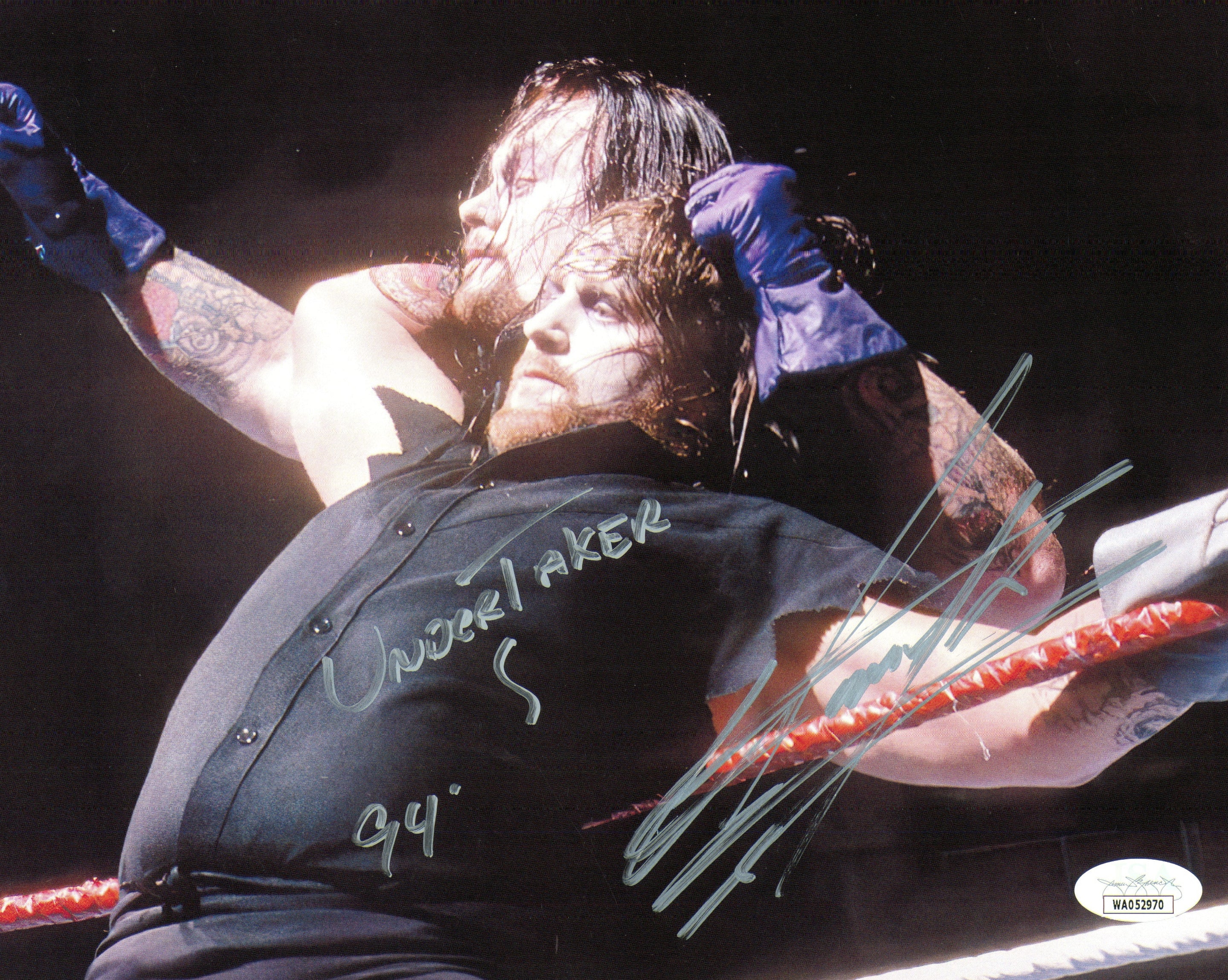 Undertaker & Fake Undertaker (Brian Lee) dual signed 8x10 Photo