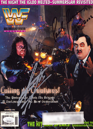 Undertaker & Paul Bearer dual signed WWF Magazine November 1995 (w/ JSA)