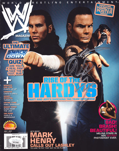 Jeff Hardy signed WWE Magazine July 2007 (w/ JSA)