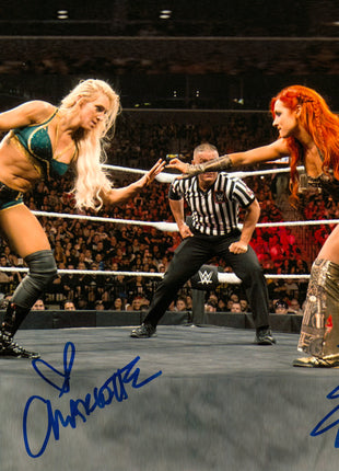 Charlotte Flair & Becky Lynch dual signed 8x10 Photo (w/ JSA)