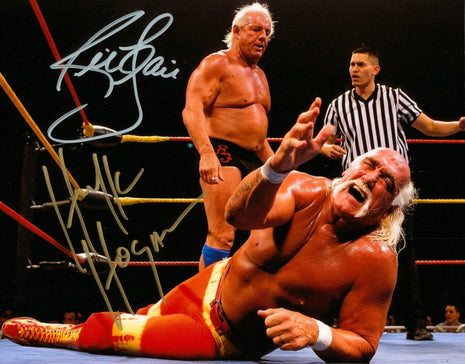 Ric Flair & Hulk Hogan dual signed 8x10 Photo