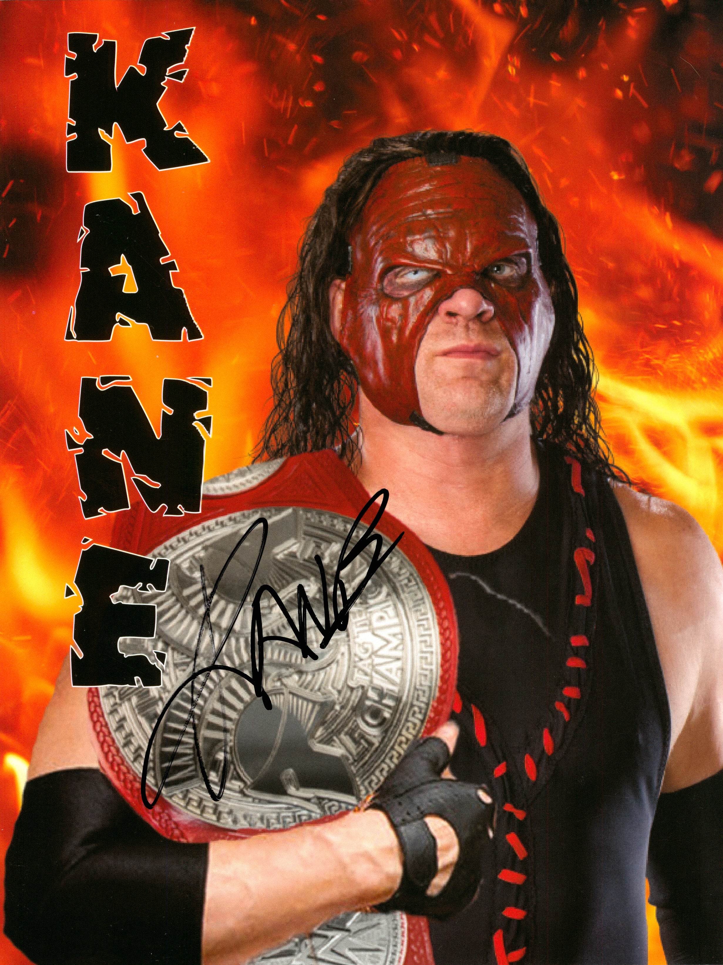 Kane Autograph Kane signed 8x10 Photo – Signed By Superstars
