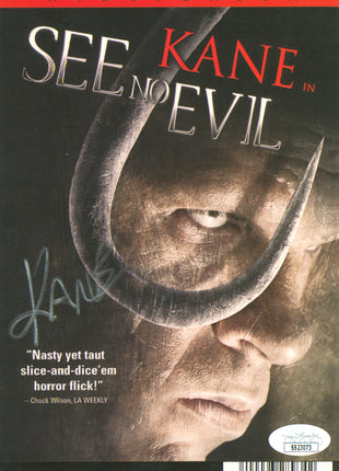 Kane signed See No Evil DVD Cover (w/ JSA)