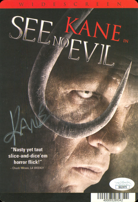 Kane signed See No Evil DVD Cover (w/ JSA)
