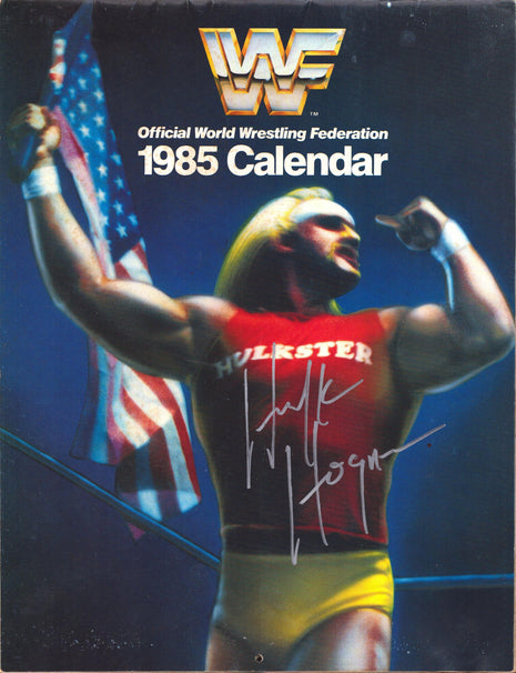 Hulk Hogan signed WWF 1985 Calendar