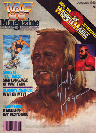 Hulk Hogan signed WWF Magazine June/July 1986