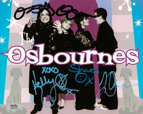 Osbournes - Ozzy, Sharon, Jack & Kelly multi signed 8x10 Photo (w/ PSA)