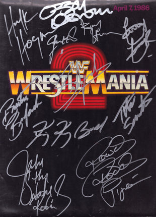 Multi signed WWF Wrestlemania 2 Event Program