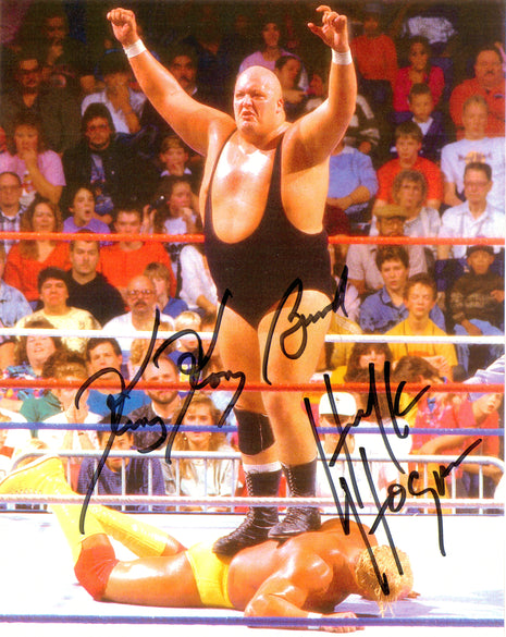 Hulk Hogan & King Kong Bundy dual signed 8x10 Photo