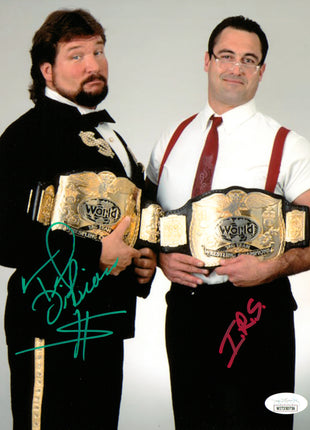 Ted DiBiase & IRS dual signed 8x10 Photo (w/ JSA)