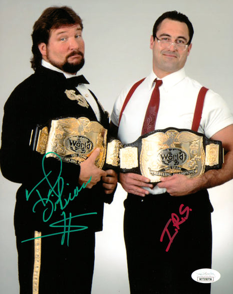 Ted DiBiase & IRS dual signed 8x10 Photo (w/ JSA)