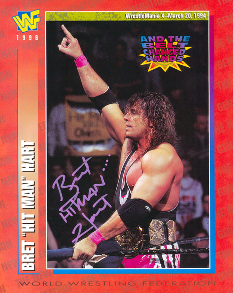Photo 8x10 signée par Bret Hart