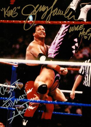 Bret Hart & Jerry Lawler dual signed 8x10 Photo