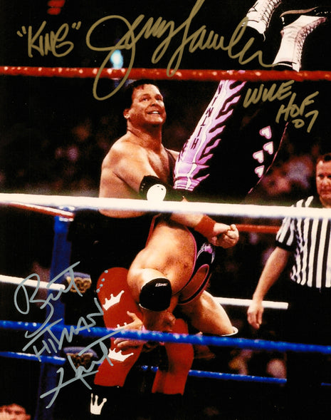 Bret Hart & Jerry Lawler dual signed 8x10 Photo