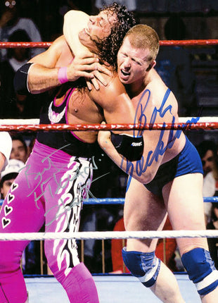 Bret Hart & Bob Backlund dual signed 8x10 Photo