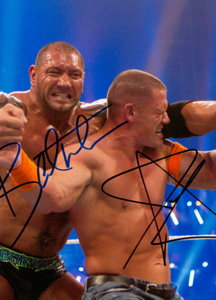 Batista & John Cena dual signed 8x10 Photo