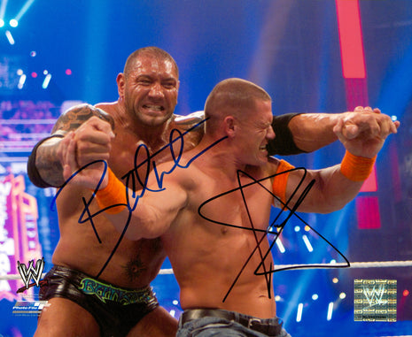 Batista & John Cena dual signed 8x10 Photo