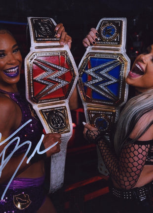 Bianca Belair & Liv Morgan dual signed 11x14 Photo (w/ JSA)