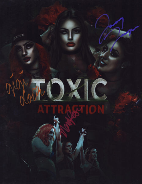 Toxic Attraction - Mandy Rose, Gigi Dolin & Jacy Jayne triple signed Metallic 11x14 Photo