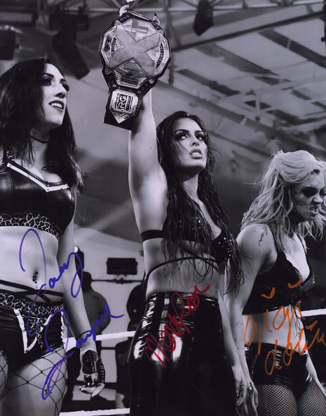 Toxic Attraction - Mandy Rose, Gigi Dolin & Jacy Jayne triple signed Metallic 11x14 Photo