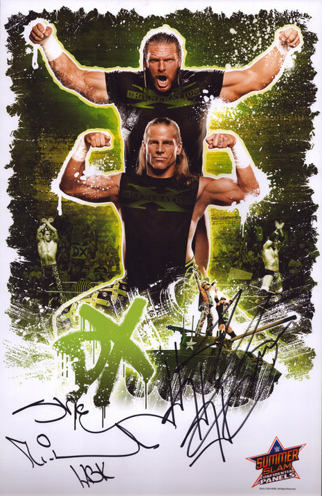 Triple H & Shawn Michaels dual signed 11x17 Photo