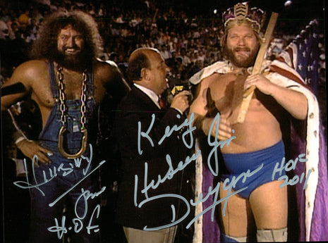 Hillbilly Jim & Hacksaw Jim Duggan dual signed 8x10 Photo