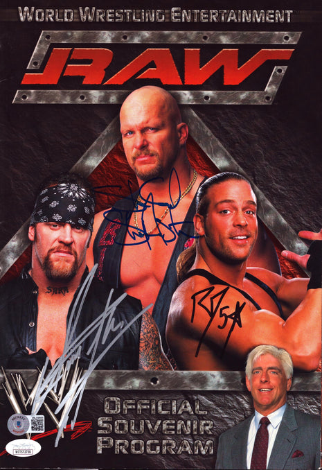Multi signed WWE Raw Souvenir Program (w/ JSA & Beckett)