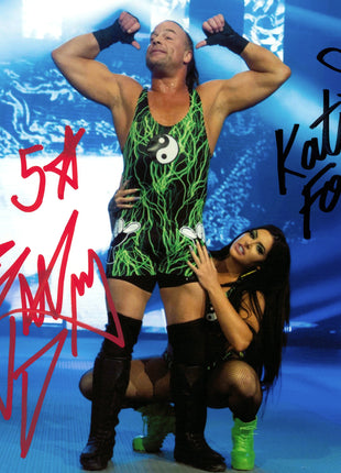 Rob Van Dam & Katie Forbes dual signed 8x10 Photo (w/ JSA)