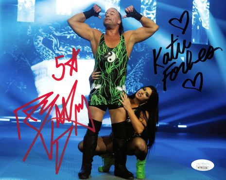 Rob Van Dam & Katie Forbes dual signed 8x10 Photo (w/ JSA)