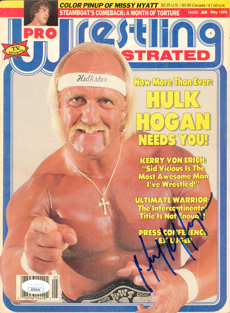 Hulk Hogan firmó la portada de la revista Pro Wrestling Illustrated (con JSA)