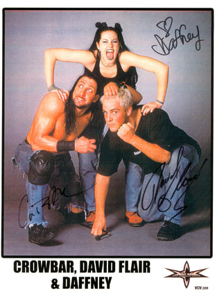 David Flair, Crowbar & Daffney triple signed 8x10 Photo