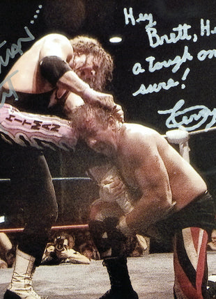 Bret Hart & Terry Funk dual signed 8x10 Photo (w/ Beckett)